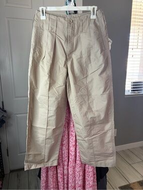 Topshop Neutral Beige Wide-Leg High-Rise Trousers